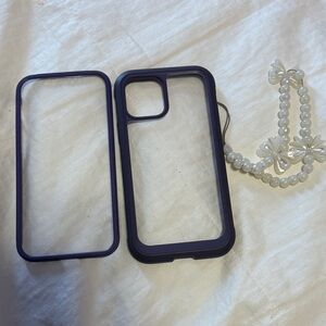 Purple Phone Case with Beaded Strap